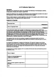 AJTE Publication Rights Form - Edith Cowan University