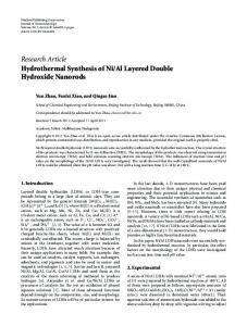 Al Layered Double Hydroxide Nanorods