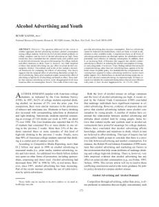 Alcohol Advertising and Youth - College Drinking