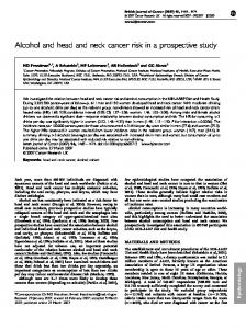 Alcohol and head and neck cancer risk in a ... - BioMedSearch