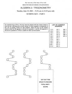 ALGEBRA 2 / TRIGONOMETRY