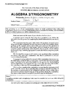 ALGEBRA 2/TRIGONOMETRY