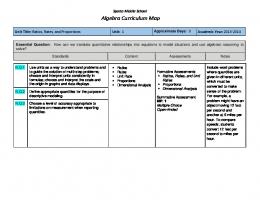 Algebra Curriculum Map