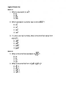 Algebra II Practice Test (PDF)