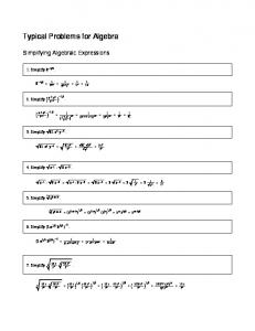 Algebra problems and their solutions