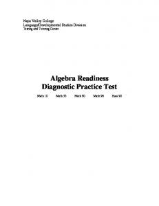 Algebra Readiness Math Practice Test