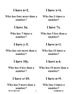 Algebra Variable Expression Deck