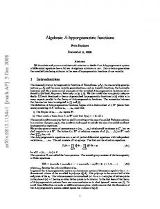 Algebraic A-hypergeometric functions