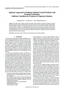 Algebraic Approach to Nonlinear Optimal Control Problems ... - J-Stage