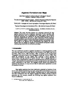 Algebraic Formalism over Maps - Semantic Scholar