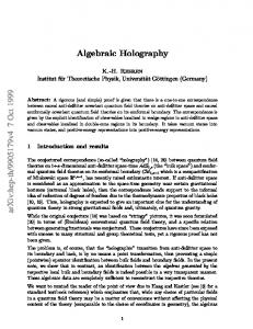 Algebraic Holography