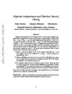 Algebraic Independence and Blackbox Identity Testing