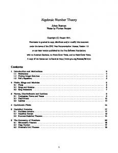 Algebraic Number Theory