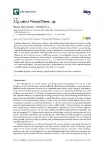 Alginate in Wound Dressings - MDPI