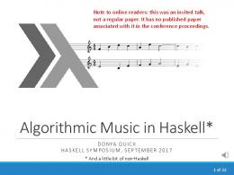 Algorithmic Music in Haskell