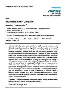 Algorithmic Relative Complexity - eLib - DLR