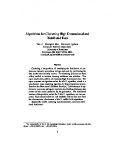 Algorithms for Clustering High Dimensional and Distributed Data