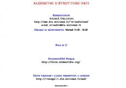 ALGORITMI E STRUTTURE DATI