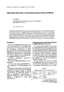 Alkali Metal Suboxides - Science Direct