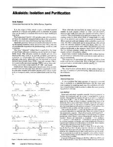 Alkaloids: Isolation and purification