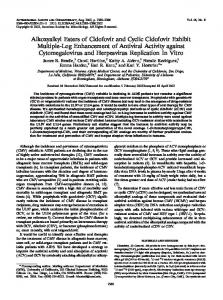 Alkoxyalkyl Esters of Cidofovir and Cyclic Cidofovir Exhibit Multiple ...