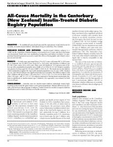 All-Cause Mortality in the Canterbury (New Zealand ... - Diabetes Care