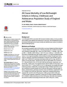 All-Cause Mortality of Low Birthweight Infants in ... - Semantic Scholar