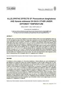 ALLELOPATHIC EFFECTS OF Prorocentrum