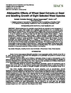 Allelopathic Effects of Wheat Seed Extracts on Seed and Seedling ...