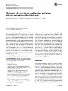 Allelopathic effects on the sun-coral invasion