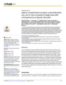 Alpha7 acetylcholine receptor autoantibodies are rare in sera ... - PLOS