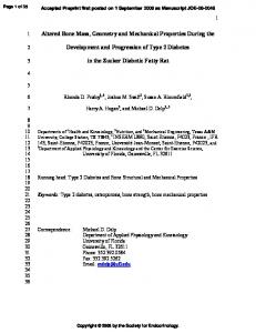 Altered Bone Mass, Geometry and Mechanical Properties During the ...