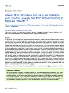 Altered Brain Structure and Function Correlate with