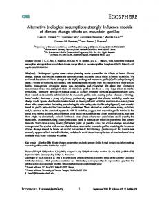 Alternative biological assumptions strongly ... - Wiley Online Library