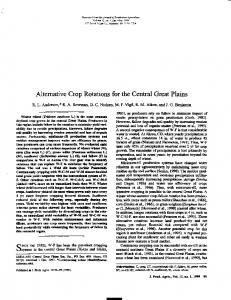 Alternative Crop Rotations for the Central Great Plains - USDA ARS