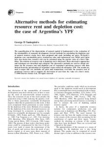 Alternative methods for estimating resource rent and depletion cost ...
