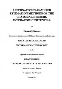 alternative parameter estimation methods of the