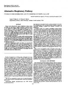 Alternative Respiratory Pathway - NCBI