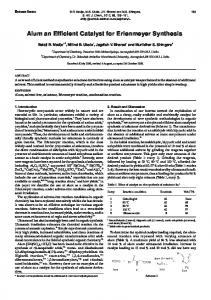 Alum an Efficient Catalyst for Erlenmeyer Synthesis