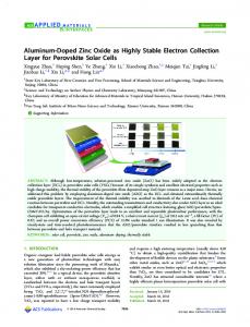 Aluminum-Doped Zinc Oxide as Highly Stable ... - ACS Publications