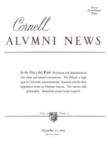 ALVMNI NEWS - eCommons@Cornell - Cornell University