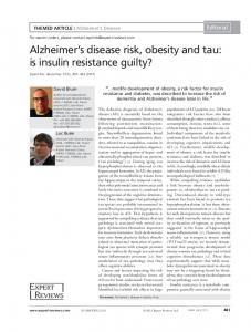 Alzheimers disease risk, obesity and tau: is insulin