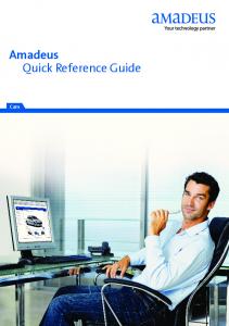 Amadeus Quick Reference Guide