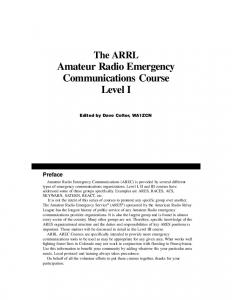 Amateur Radio Emergency Communications Course Level I