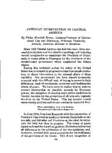 AMERICAN INTERVENTION IN CENTRAL AMERICA By Philip ...