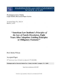 American Law Institute's Principles of the Law of Family ... - SSRN