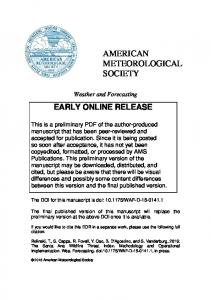 AMERICAN METEOROLOGICAL SOCIETY - AMS Journals