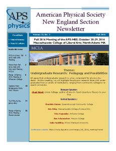 American Physical Society New England Section Newsletter