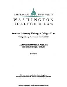 American University Washington College of Law - SSRN