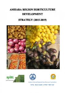 amhara region horticulture development strategy